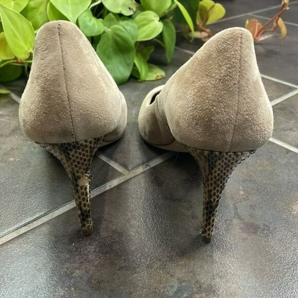 Tory Burch Suede Nude Heels 9 - Picture 6 of 12
